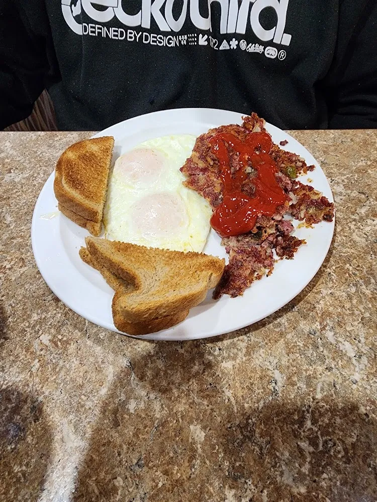 Corned Beef Hash with Eggs and Toast